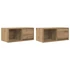 Kép 2/11 - 2 db kézműves tölgy szerelt fa TV-szekrény 60x31x25,5 cm