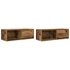 Kép 2/11 - 2 db antik fa szerelt fa fali TV-szekrény 80x31x25,5 cm