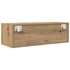 Kép 8/11 - Kézműves tölgy színű szerelt fa TV-szekrény 80x31x25,5 cm