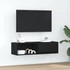 Kép 1/11 - Fekete tölgy színű szerelt fa TV-szekrény 100x31x25,5cm