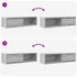 Kép 10/11 - 2 db szürke sonoma szerelt fa fali TV-szekrény 100x31x25,5cm