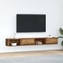 Kép 1/11 - 2 db antik fa szerelt fa fali TV-szekrény 100x31x25,5 cm
