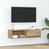 Kép 1/11 - Kézműves tölgy színű szerelt fa TV-szekrény 100x31x25,5 cm