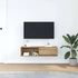 Kép 3/11 - Kézműves tölgy színű szerelt fa TV-szekrény 100x31x25,5 cm