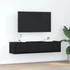 Kép 1/11 - 2 db fekete tölgy színű szerelt fa TV-szekrény 60x31x25,5 cm