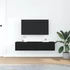 Kép 3/11 - 2 db fekete tölgy színű szerelt fa TV-szekrény 60x31x25,5 cm