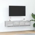 Kép 1/11 - 2 db szürke sonoma szerelt fa fali TV-szekrény 60x31x25,5 cm