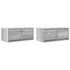 Kép 2/11 - 2 db szürke sonoma szerelt fa fali TV-szekrény 60x31x25,5 cm