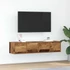 Kép 1/11 - 2 db antik fa szerelt fa fali TV-szekrény 60x31x25,5 cm