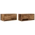 Kép 2/11 - 2 db antik fa szerelt fa fali TV-szekrény 60x31x25,5 cm