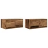 Kép 2/11 - 2 db antik fa szerelt fa fali TV-szekrény 60x31x25,5 cm