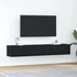 Kép 1/11 - 2 db fekete tölgy színű szerelt fa TV-szekrény 80x31x25,5 cm