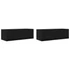 Kép 2/11 - 2 db fekete tölgy színű szerelt fa TV-szekrény 80x31x25,5 cm