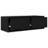 Kép 5/11 - 2 db fekete tölgy színű szerelt fa TV-szekrény 80x31x25,5 cm