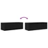 Kép 10/11 - 2 db fekete tölgy színű szerelt fa TV-szekrény 80x31x25,5 cm