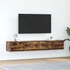 Kép 1/11 - 2 db füstös tölgy színű szerelt fa TV-szekrény 80x31x25,5 cm