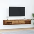 Kép 1/11 - 2 db antik fa szerelt fa fali TV-szekrény 80x31x25,5 cm