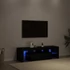 Kép 1/11 - Fekete tölgy szerelt fa TV-szekrény LED-ekkel 140x36,5x40 cm