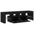 Kép 6/11 - Fekete tölgy szerelt fa TV-szekrény LED-ekkel 140x36,5x40 cm