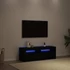 Kép 1/11 - Fekete tölgy szerelt fa TV-szekrény LED-ekkel 120x35x40 cm