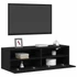 Kép 3/11 - TV Fali Szekrény 2 pcs Musta tammi 100 x 30 x 30 cm Faanyag