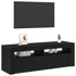 Kép 3/11 - TV Szekrény LED világítással Fekete Tölgy 120x35x40 cm Szerelt Fa