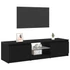 Kép 3/11 - TV Szekrény LED Fénnyel, Fekete Tölgy, 140x40x35,5 cm, Fa Műanyag