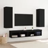 Kép 1/11 - Fali TV szekrények 2 db Fekete Tölgy 30,5x30x90 cm Műanyag