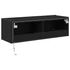 Kép 2/4 - TV Falióra LED világítással Fekete Tölgy 100x35x31 cm
