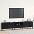 Kép 1/11 - TV Szekrény Fiókkal Fekete Tölgy 200x25x44 cm Egyesített Fa