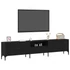 Kép 3/11 - TV Szekrény Fiókkal Fekete Tölgy 200x25x44 cm Egyesített Fa