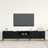 Kép 4/11 - TV Szekrény Fiókkal Fekete Tölgy 200x25x44 cm Egyesített Fa