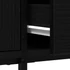 Kép 10/11 - TV Szekrény Fiókkal Fekete Tölgy 200x25x44 cm Egyesített Fa