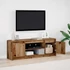 Kép 1/11 - TV szekrény LED -es lámpákkal Barna 139.5 x 34 x 50 cm Faanyag