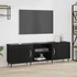 Kép 1/11 - TV szekrény polcokkal tárolóval ajtóval Musta tammi 150 x 30 x 50 cm Faanyag