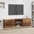 Kép 1/11 - TV szekrény polcokkal tárolóval ajtóval Régi fa 150 x 30 x 50 cm Faanyag