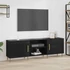 Kép 1/11 - TV szekrény polcokkal tárolóval ajtóval Musta tammi 150 x 30 x 50 cm Faanyag