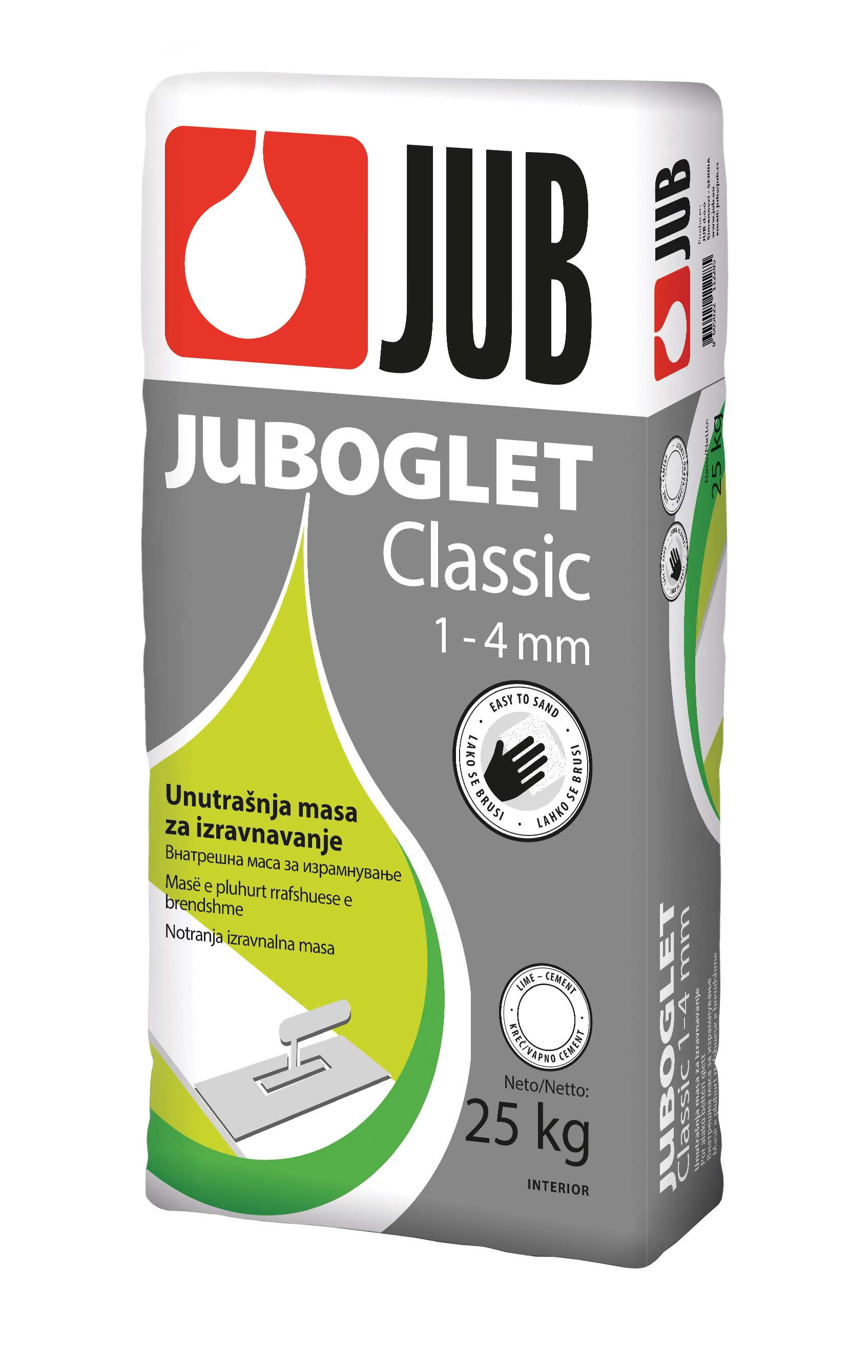 JUB JUBOGLET Classic 1-4 NG Mész-cement alapú glett  - 25 kg