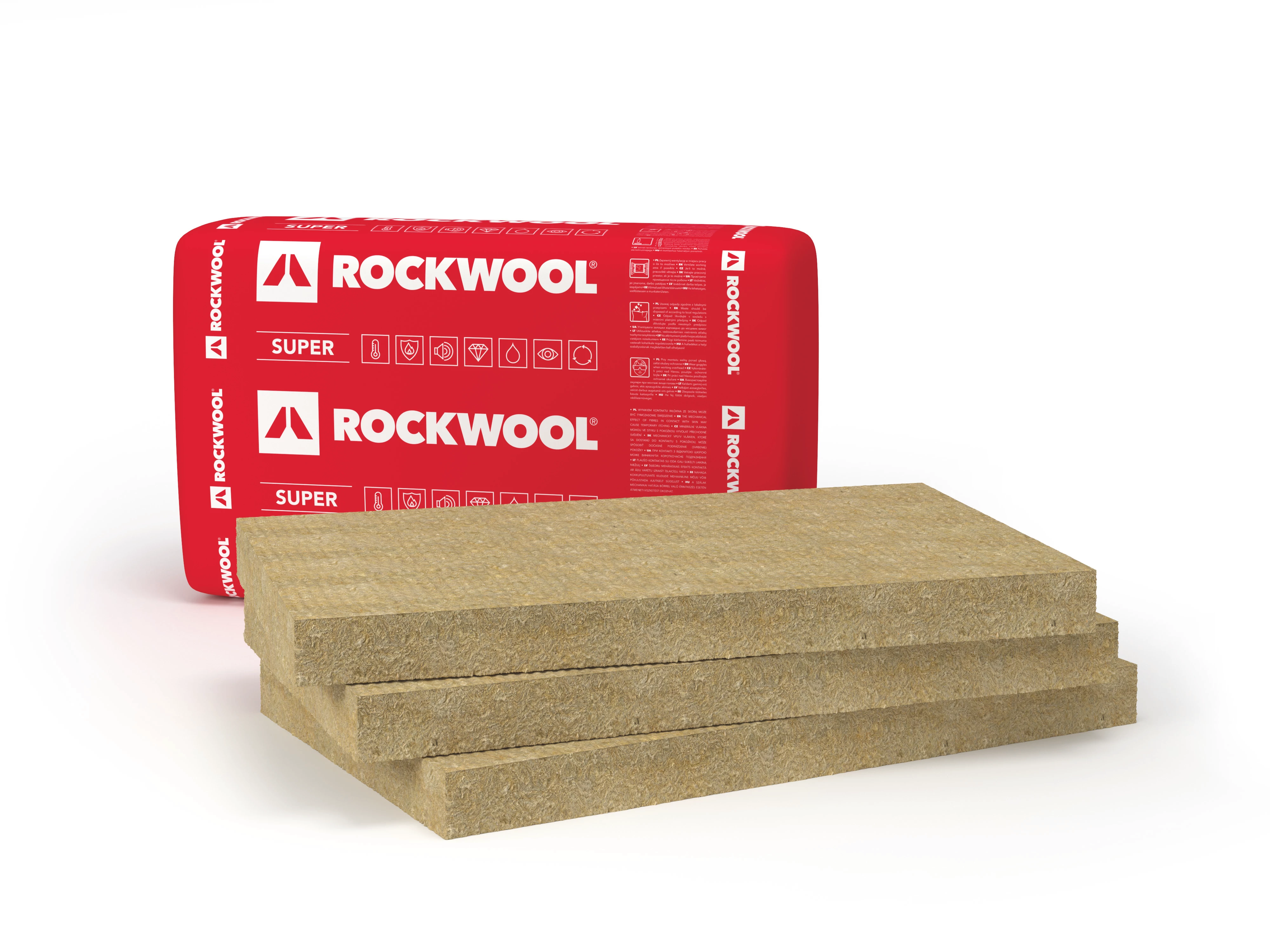 ROCKWOOL - Airrock LD Super, Hőszigetelő lemez magastetőkhöz – szarufák alá, nem járható padlásfödémekre, szerelt gipszkarton válaszfalakba - 100x60x10 cm