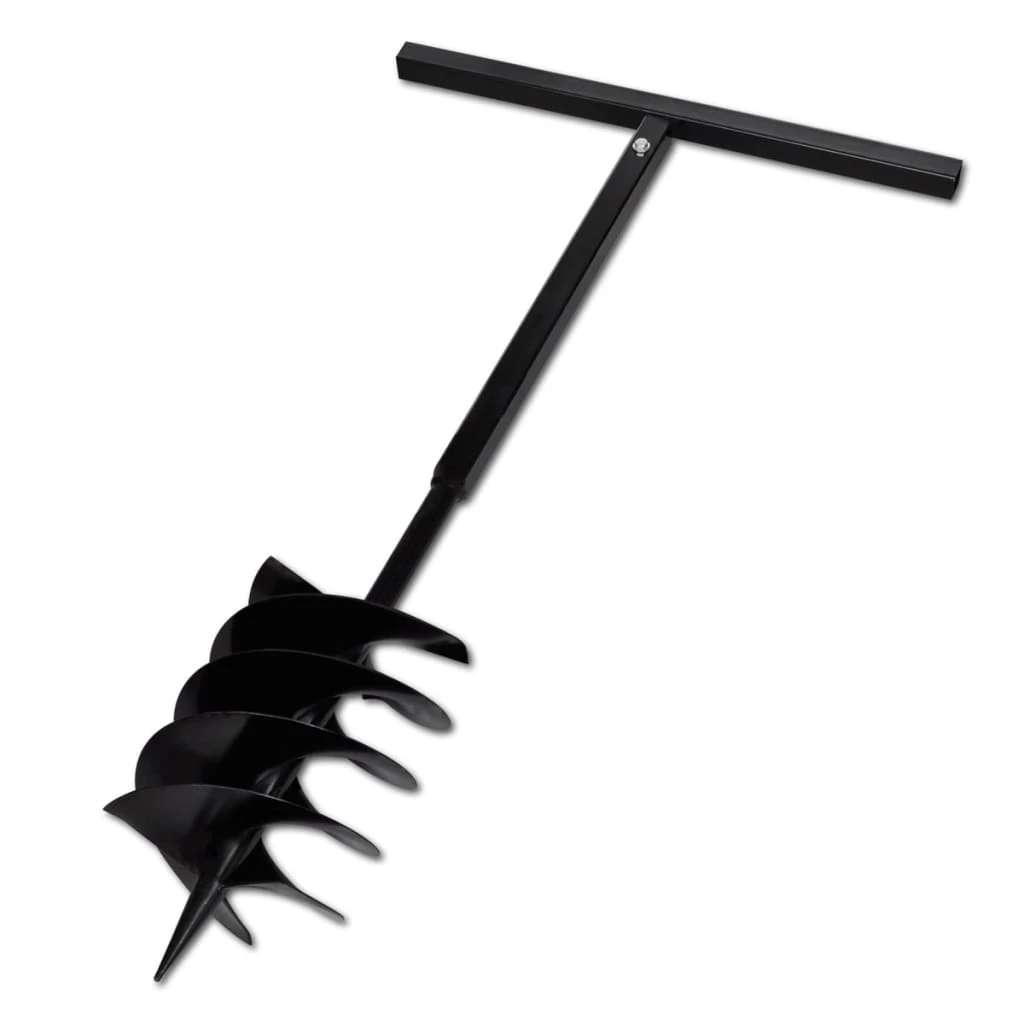Kézi Föld Fúró Auger Bit 200 mm Három Csigával Fekete Acél