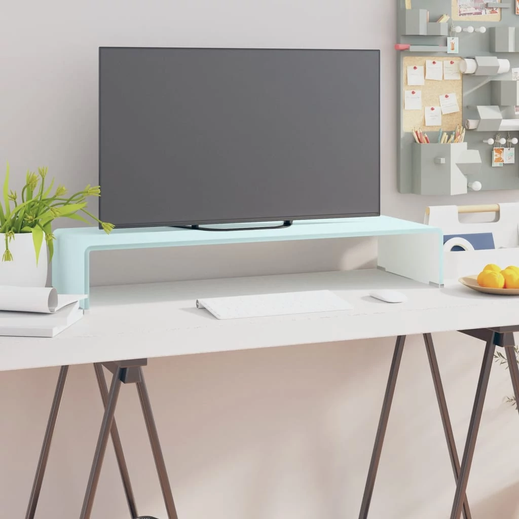 Zöld üveg TV állvány/monitor magasító 80 x 30 x 13 cm