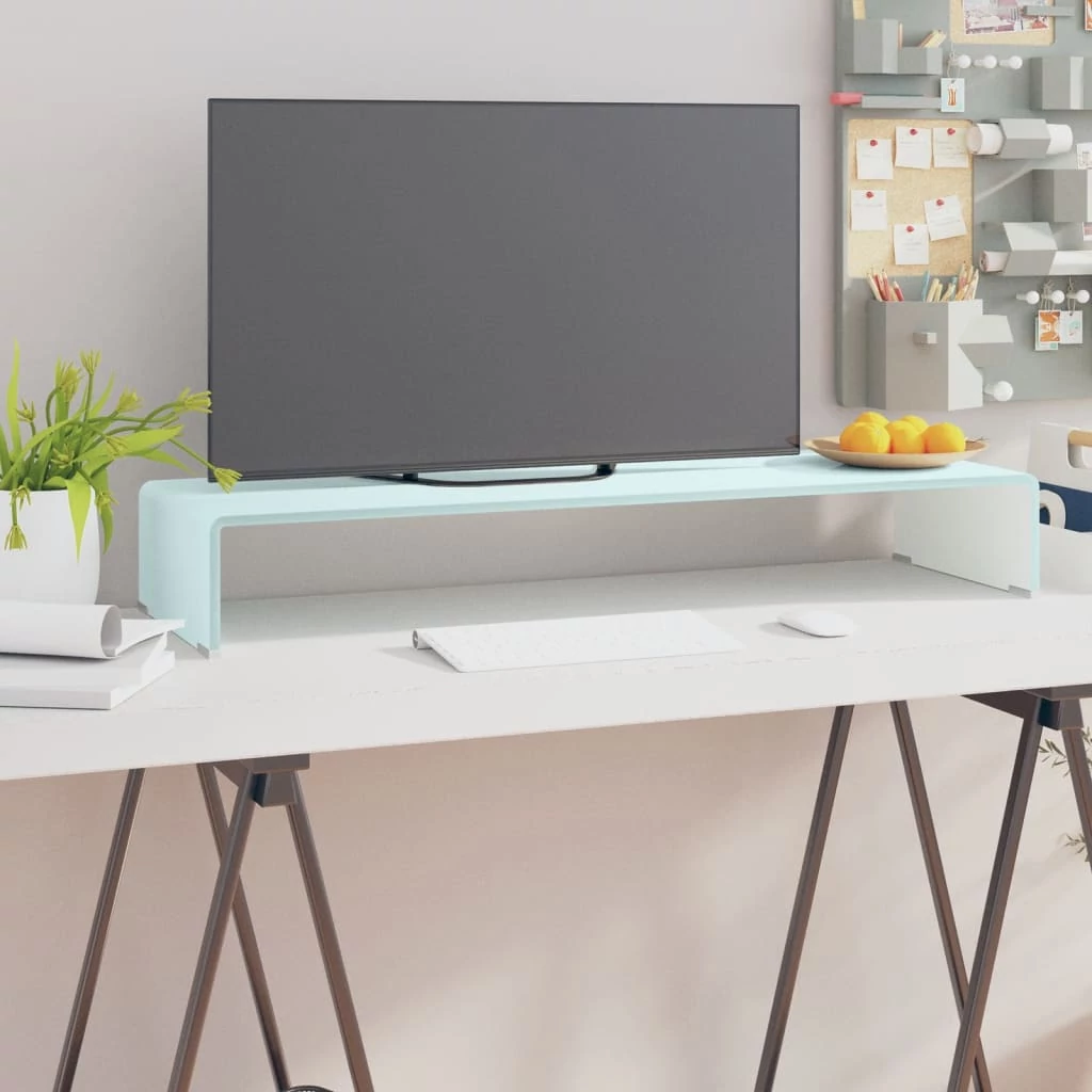 Zöld üveg TV állvány/monitor magasító 90 x 30 x 13 cm