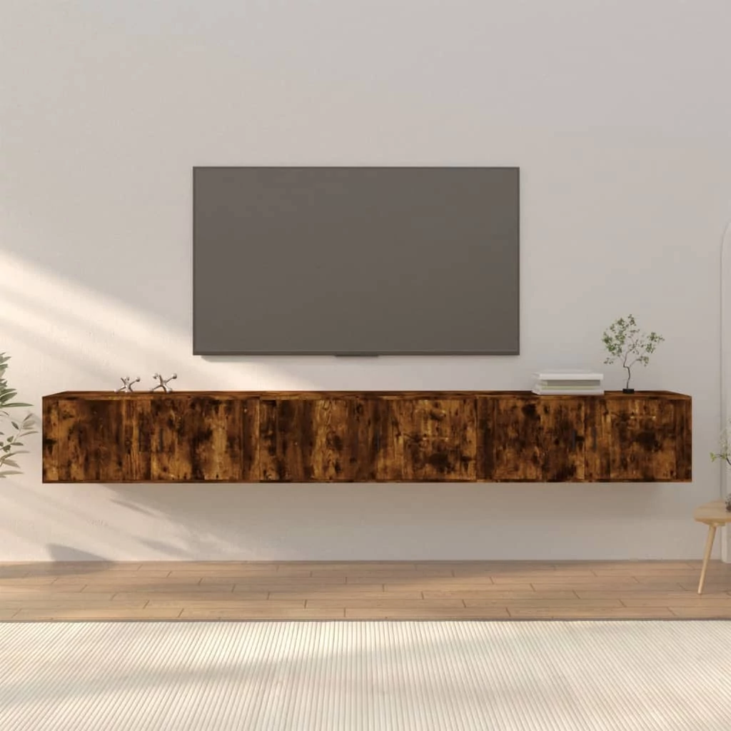 3 db füstös tölgy színű fali TV-szekrény 100 x 34,5 x 40 cm