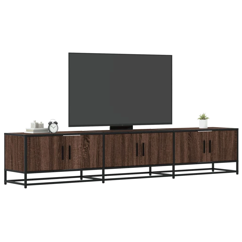 Barna tölgy színű szerelt fa TV-szekrény 210 x 35 x 41 cm