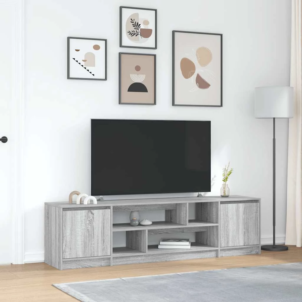 Szürke sonoma színű szerelt fa TV-szekrény 188,5x41x50 cm