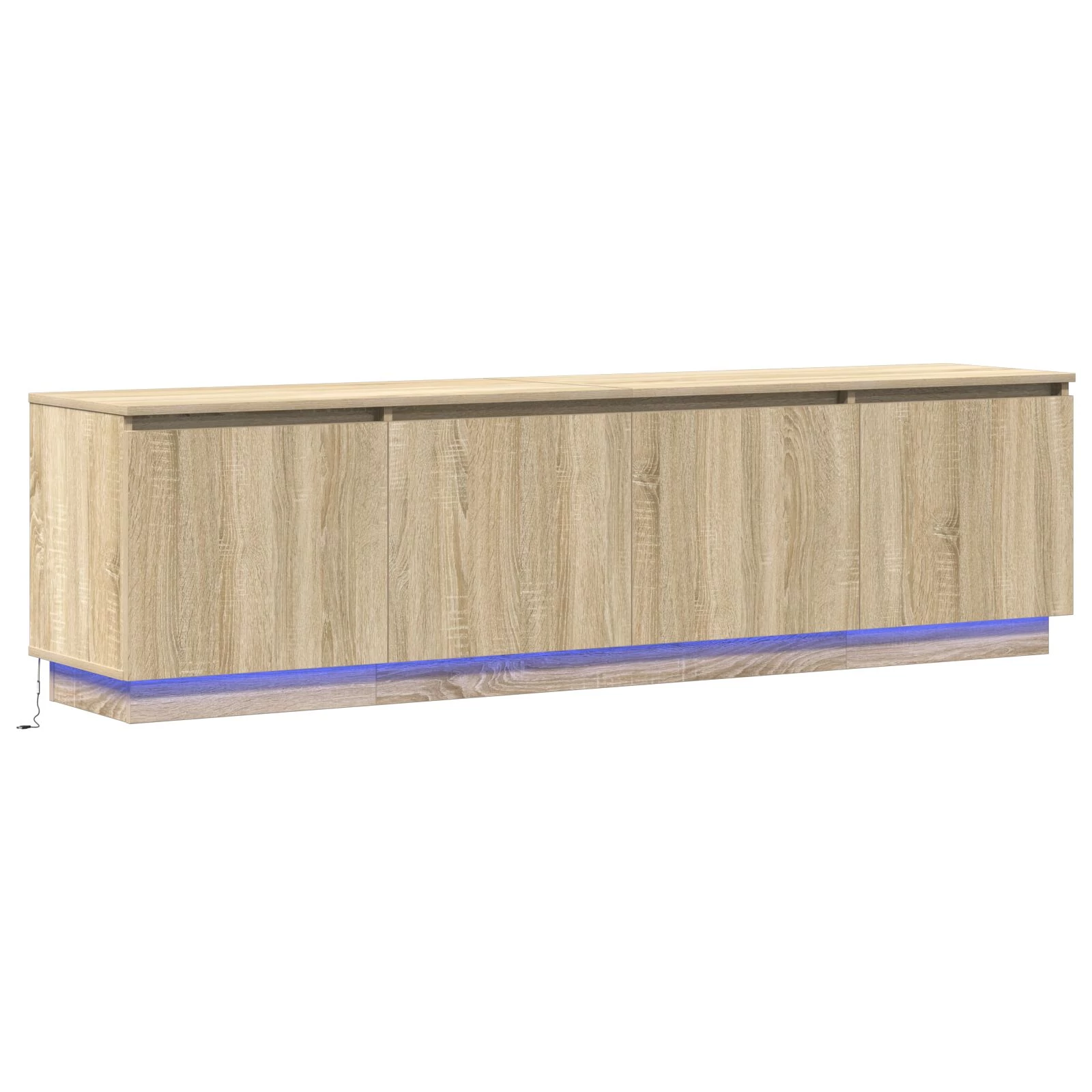 LED világítású TV szekrény Sonoma tölgy 180x38x49 cm Mérnöki fa