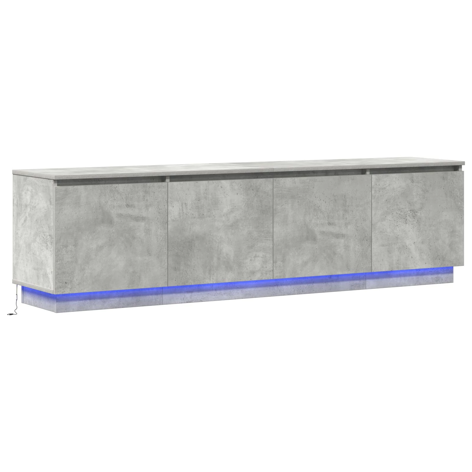 TV szekrény LED beton szürke 180x38x49 cm műgyanta