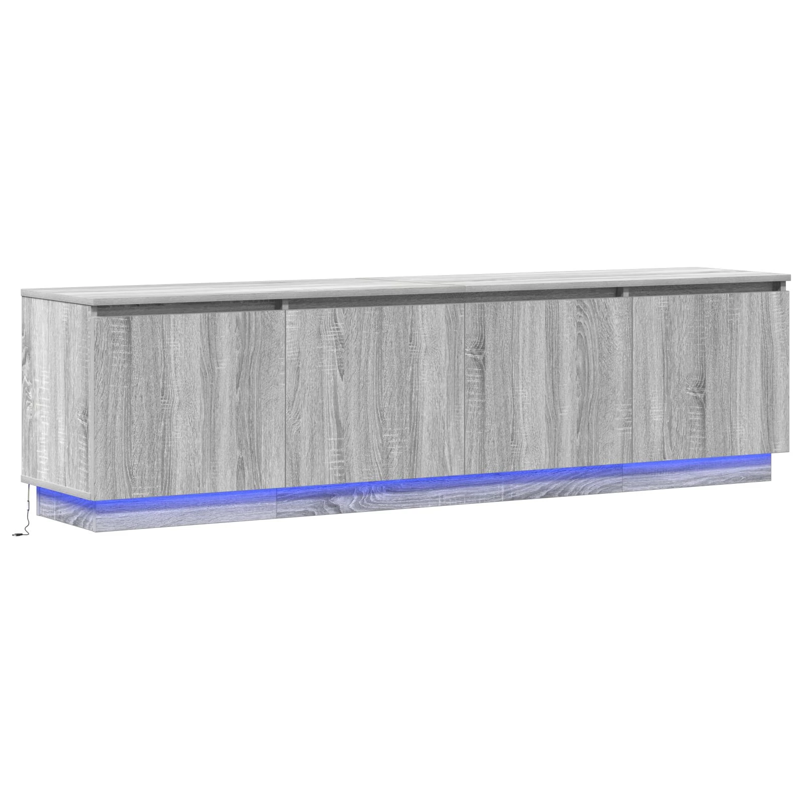TV szekrény LED Szürke Sonoma 180x38x49 cm Szerelt fa