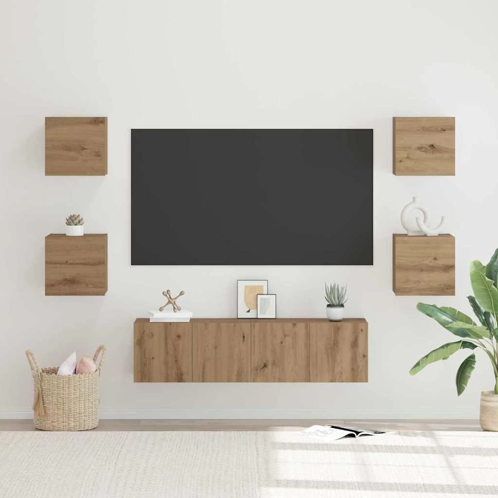 TV szekrény garnitúra 6 pcs kézműves tölgy 60 x 30 x 30 cm