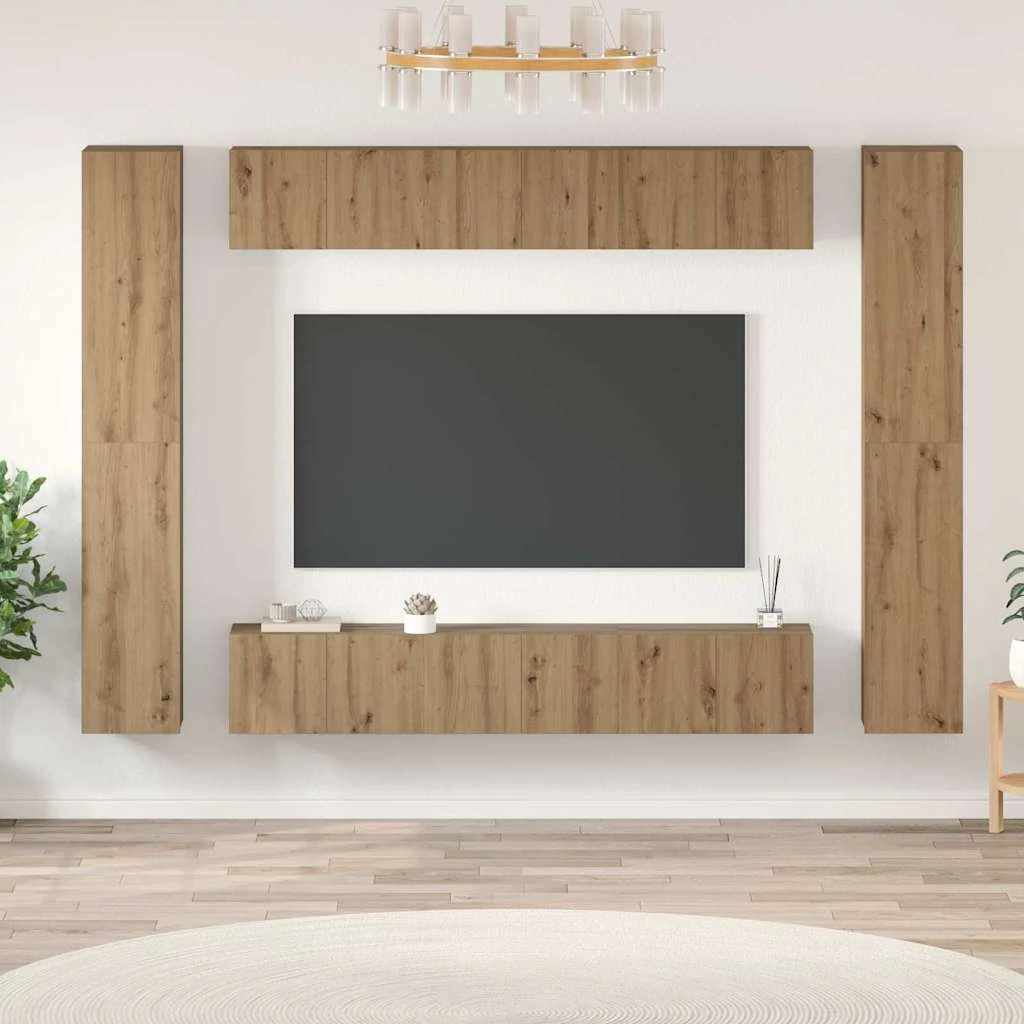 TV szekrény garnitúra 10 pcs kézműves tölgy 30.5 x 30 x 90 cm